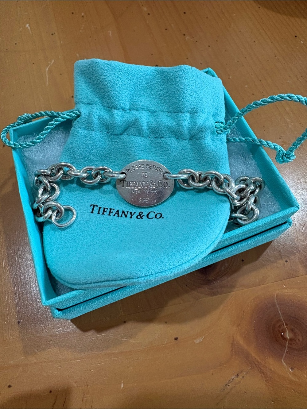 Tiffany & Co. Silver Return to Tiffany® Tag Bracelet in Silver. Good condition.